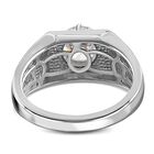 LUSTRO STELLA Hergestellt mit ZIRKONIA Herren Ring 925 Silber Platin-Überzug (Größe 20) image number 4