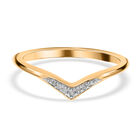 Weißer Diamant Ring 925 Silber Gelbgold Vermeil (Größe 20.00) ca. 0.06 ct