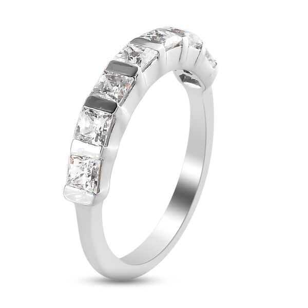 LUSTRO STELLA Hergestellt mit ZIRKONIA Band Ring 925 Silber Platin-&Uuml;berzug (Gr&ouml;&szlig;e 17.00) ca. 2,02 ct image number 4