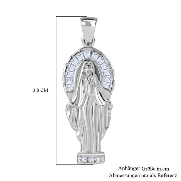 LUSTRO STELLA - Weißer Zirkonia Mutter Gottes Anhänger image number 4