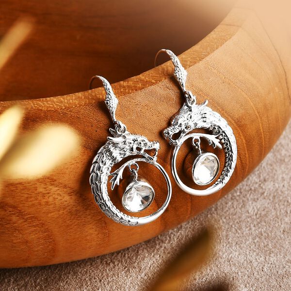 Royal Bali Kollektion - Moissanit Drachen Anh&auml;nger und Ohrringe image number 8