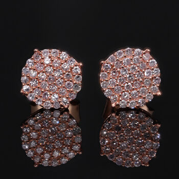 Nat&uuml;rliche, rosa Diamant-Ohrstecker, I1-I2, 375 ros&eacute;gold ca. 0,25 ct