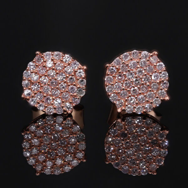 Nat&uuml;rliche, rosa Diamant-Ohrstecker, I1-I2, 375 ros&eacute;gold ca. 0,25 ct image number 2