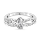 Diamant Ring 925 Silber platiniert (Größe 20.00) ca. 0,22 ct