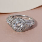 88 Facetten Moissanit-Ring, 925 Silber platiniert  ca. 1,90 ct image number 1