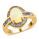 Natürlicher, äthiopischer Opal und Tansanit-Ring, 925 Silber Gelbgold Vermeil  ca. 1,79 ct image number 3