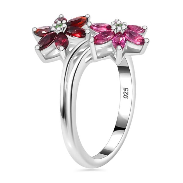 Roter, Lotus und Tsavorite Granat-Ring - 1,27 ct. image number 4