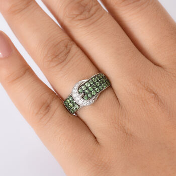 Tsavorite Granat und Moissanit Ring - 0,92 ct.