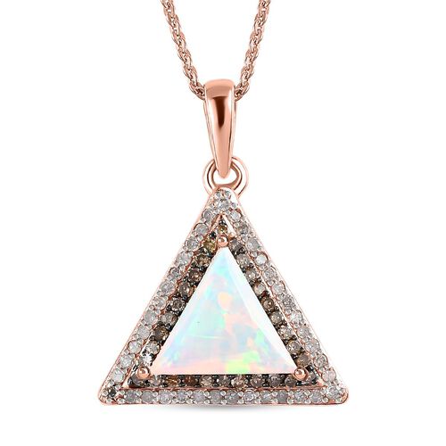 GP Art Déco Kollektion - Natürlicher, äthiopischer Welo Opal und Multi-Edelstein-Anhänger mit Kette - 1,76 ct. image number 0
