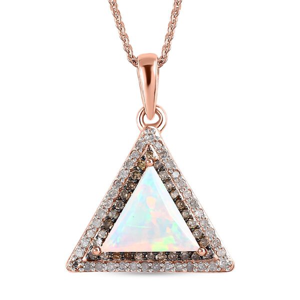 GP Art Déco Kollektion - Natürlicher, äthiopischer Welo Opal und Multi-Edelstein-Anhänger mit Kette - 1,76 ct. image number 0