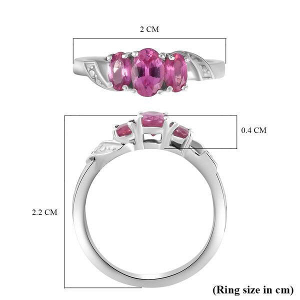 Afrikanischer Rubin (Fissure gef&uuml;llt) Ring 925 Silber Platiniert (Gr&ouml;&szlig;e 20.50) ca. 1,35 ct image number 5