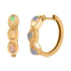 AA Natürlicher, äthiopischer Welo Opal Ohrringe 925 Silber Gelbgold Vermeil ca. 1.96 ct