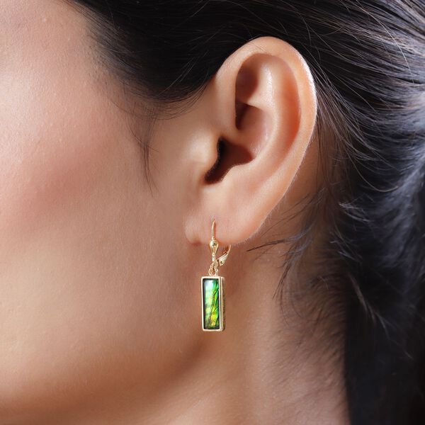 Kanadische Ammolit-Solit&auml;r-Ohrh&auml;nger in Silber image number 3