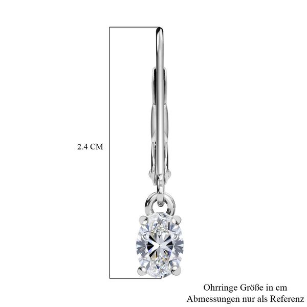 LUXURIANT SGL zertifizierte VS-GH Labor Oval-Diamant Ohrringe, 925 Silber rhodiniert - 1 ct. image number 5