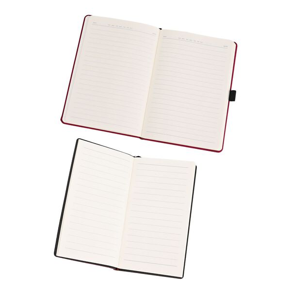 Premium Set; Notizbuch und Taschentagebuch mit geschnitztem, samtigem Hardcover und Kugelschreiber, Rot image number 10
