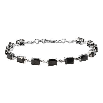 Elite Shungit Armband ca. 20 cm 925 Silber platiniert ca. 7,25 ct