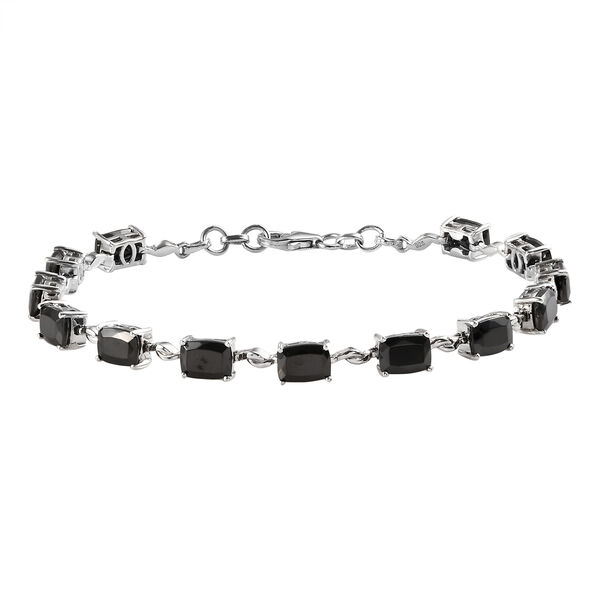 Elite Shungit Armband ca. 20 cm 925 Silber platiniert ca. 7,25 ct