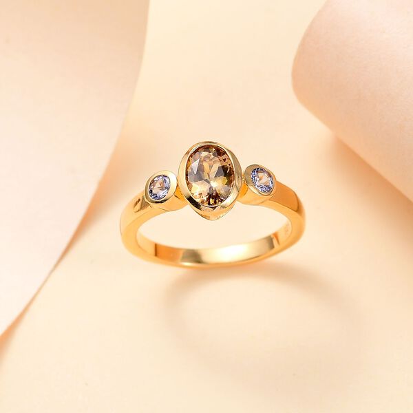 AA Natürlicher goldener Tansanit und Tansanit Ring - 1,20 ct. image number 9