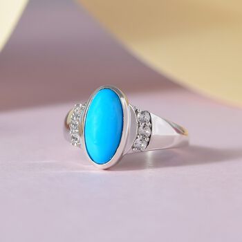 Sleeping beauty T&uuml;rkis und Zirkon Ring - 2,27 ct.