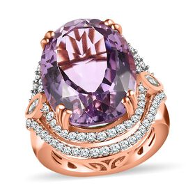 AA Rose De France Amethyst und Zirkon Ring - 19,18 ct.