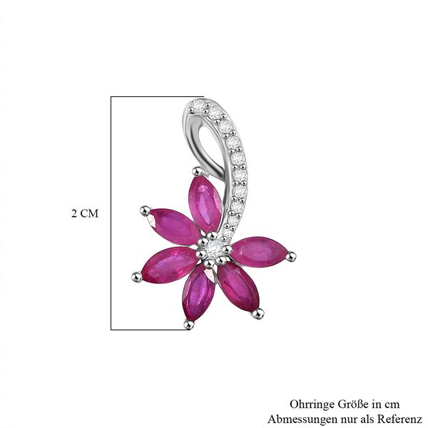 2,71 ct. afrikanische Rubin und Zirkon Ohrringe image number 6