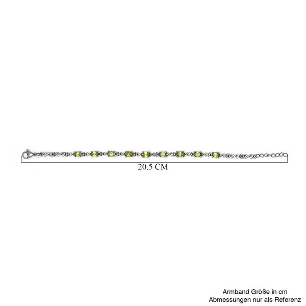 Nat&uuml;rliches Peridot Armband, ca. 19 cm, Edelstahl, ca. 3.99 ct image number 5
