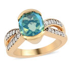 Pfau Triplett Quarz und Zirkon-Ring, 925 Silber Gelbgold Vermeil  ca. 2,99 ct image number 3