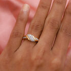 Diamant Cluster Ring 925 Silber Gelbgold Vermeil image number 2
