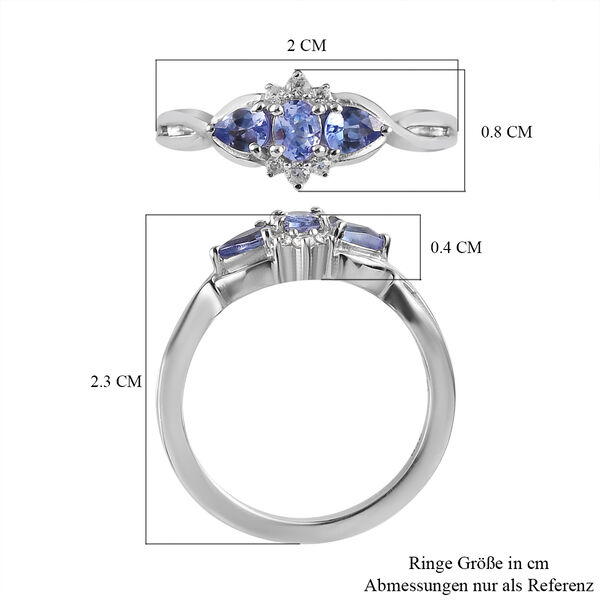 AA Tansanit-Ring, 925 Silber platiniert  ca. 0,58 ct image number 7