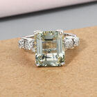 Prasiolith und Zirkon Ring 925 Silber platiniert  ca. 4,93 ct image number 1