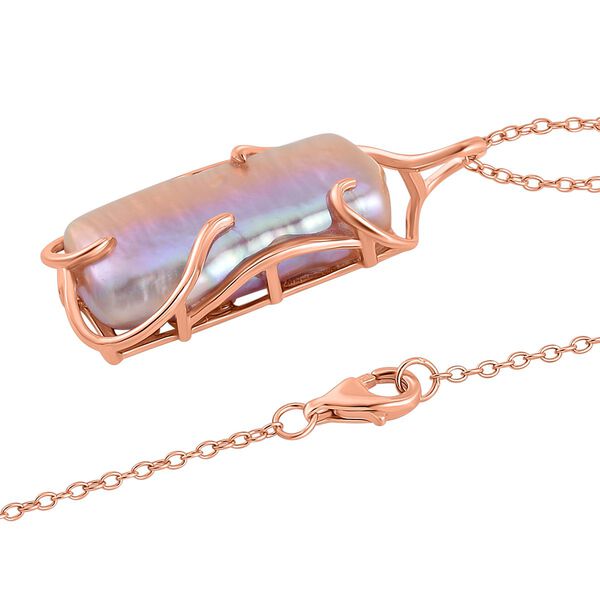 Rosa Keshi Perle Anhänger mit 45cm Kette image number 5