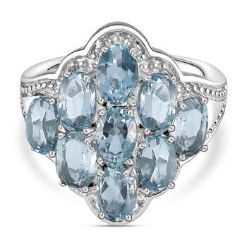Himmelblauer Topas-Ring, (Gr&ouml;&szlig;e 20.00) Edelstahl, ca. 5,08 ct