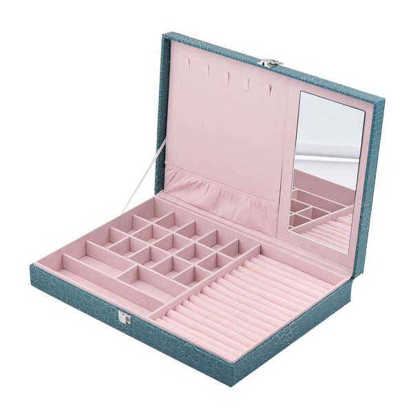 Schmuckkasten mit Kroko-Pr&auml;gung, Blaugr&uuml;n image number 5