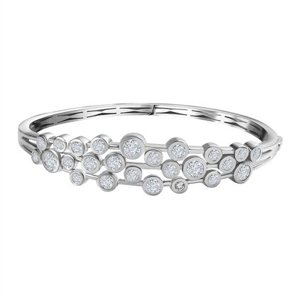 Moissanit Armreif ca. 19 cm 925 Silber rhodiniert ca. 5.04 ct