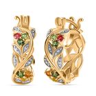 AA Mehrfarbige-Turmalin Ohrringe, 925 Silber vergoldet, ca. 0.46 ct