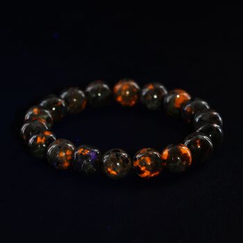 Nat&uuml;rliches, flexibles Yooperlith-Armband mit UV-Taschenlampe, 129,50 ct.