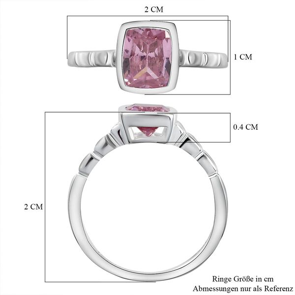 Rosa Zirkonia-Solit&auml;r-Ring in Silber, 2,46 ct. image number 7