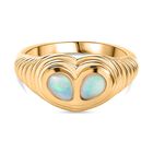 D'Joy AA Natürlicher, äthiopischer Welo Opal Ring 925 Silber vergoldet (Größe 17.00) ca. 0,53 ct