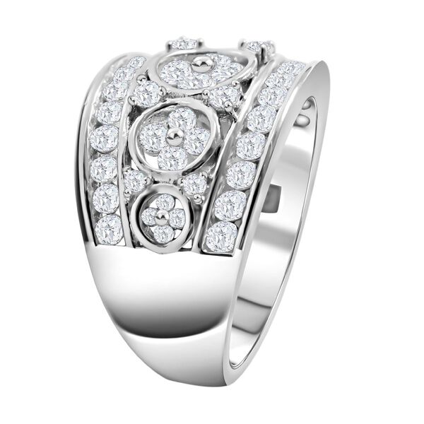 LUSTRO STELLA - Weißer Zirkonia Ring, 925 Silber platiniert (Größe 17.00) ca. 3,07 ct image number 3