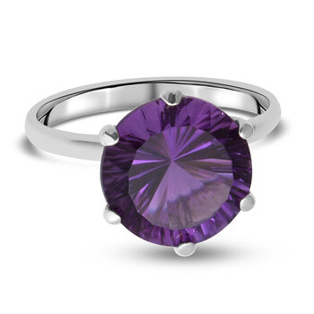 Lusaka Amethyst Solit&auml;r Ring 925 Silber platiniert (Gr&ouml;&szlig;e 18.00) 5.10 ct