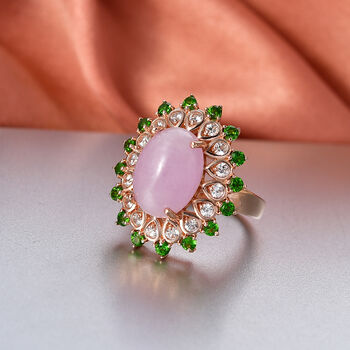 EverTrue Kunzit, Chromdiopsid und Zirkon Ring - 7,92 ct.