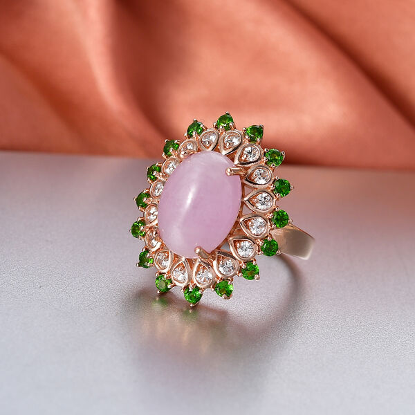 EverTrue Kunzit, Chromdiopsid und Zirkon Ring - 7,92 ct. image number 1