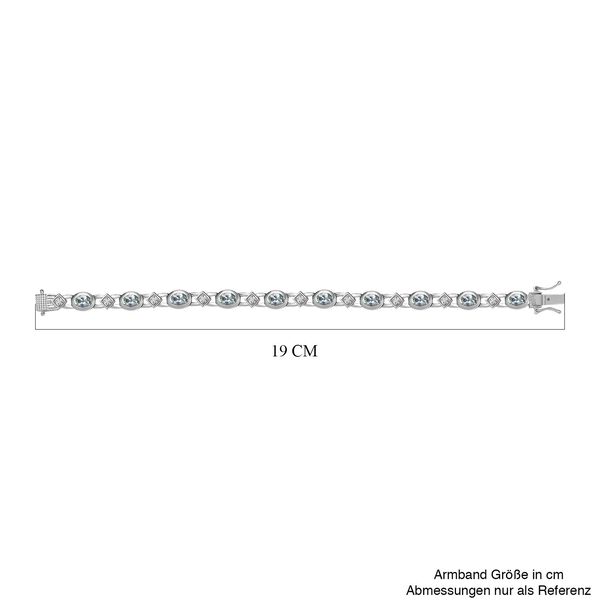 AA Aquamarin, Weißer Zirkon Armband ca. 18 cm 925 Silber rhodiniert ca. 4,77 ct. image number 4