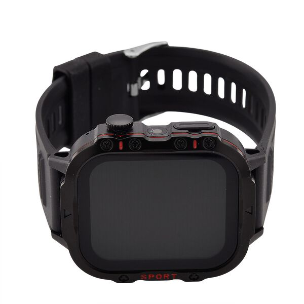 H19 Smartwatch, 2.01 Zoll HD-Display, Schwarzes Silikonarmband image number 4