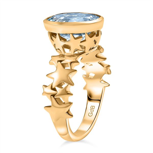 Himmelblauer Topas Ring Messing (Größe 18.00) ca. 3,50 ct image number 4