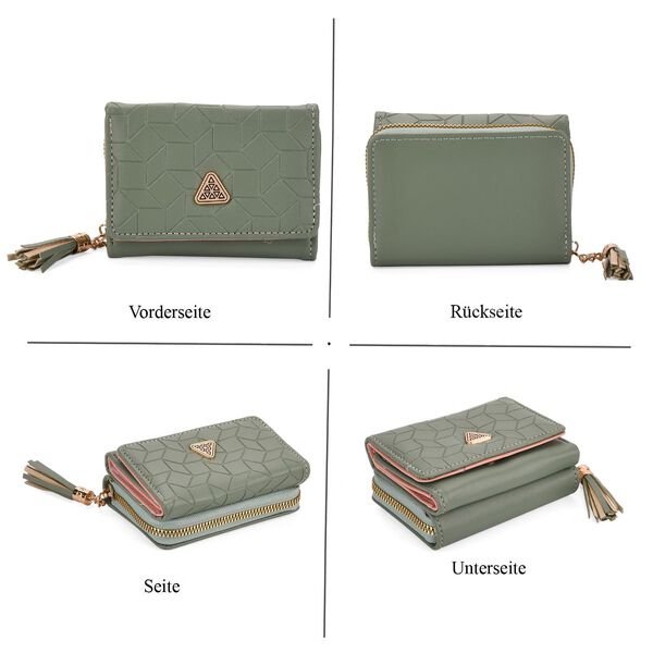 PU-Geldbörse mit RFID-Schutz, 11x8x4cm, Grün image number 4