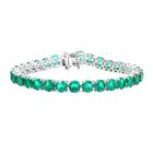 D'Joy Smaragd-Quarz Triplette Armband ca. 20 cm 925 Silber rhodiniert ca. 33,54 ct.