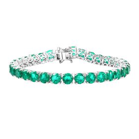 D'Joy Smaragd-Quarz Triplette Armband ca. 20 cm 925 Silber rhodiniert ca. 33,54 ct. D'Joy Smaragd-Quarz Triplette Armband ca. 20 cm 925 Silber rhodiniert ca. 33,54 ct.