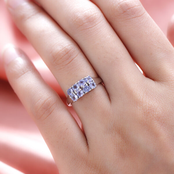 Tansanit-Ring, 925 Silber platiniert  ca. 0,86 ct image number 3