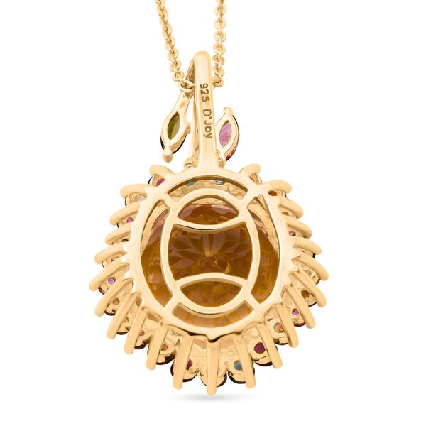 AA Citrin, Multi-Turmalin und Zirkon Anhänger mit 50cm Kette - 11,66 ct. image number 5